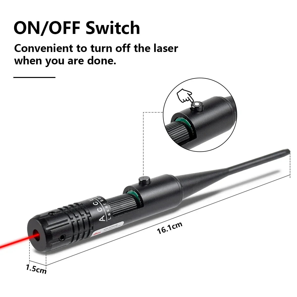 Tactical Green Red Laser Bore Sight Kit for .177 .22 22LR .64 .78 12GA Caliber Boresighter Collimator for Pistol Rifle Shotgun - view 5