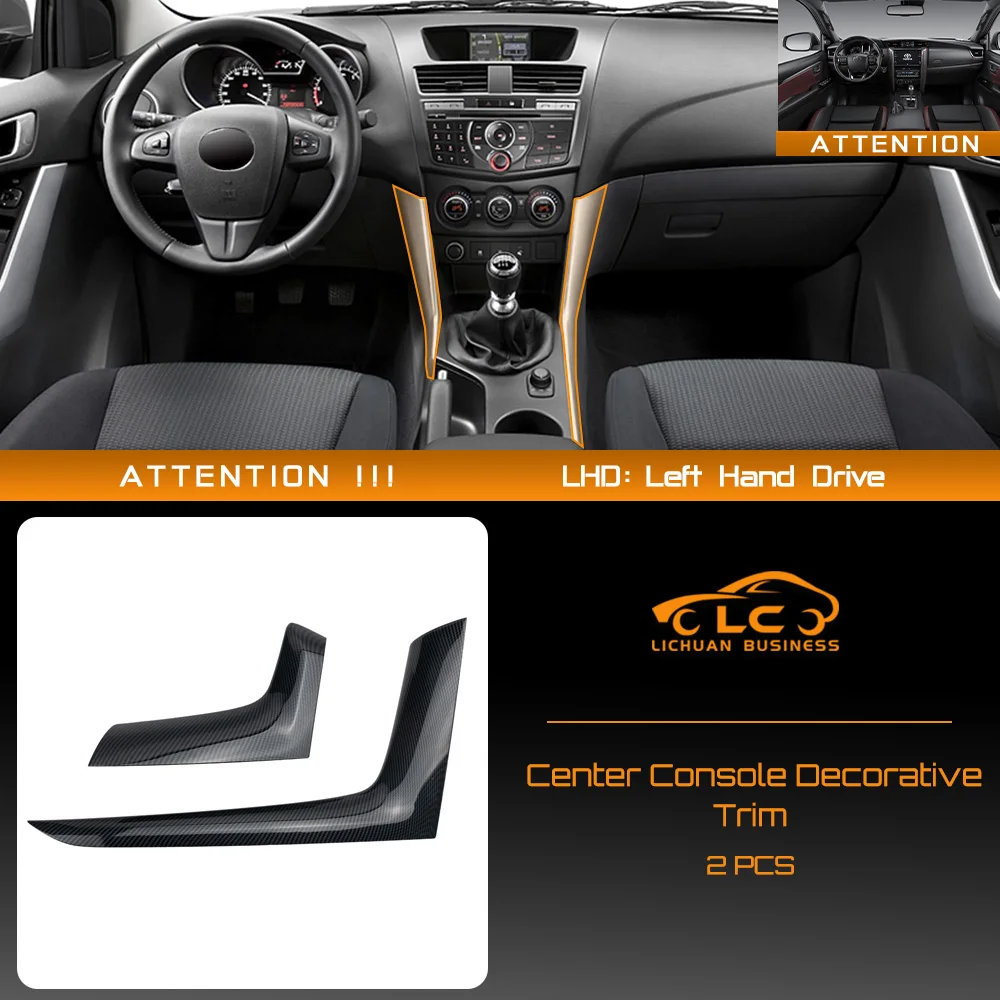 

2pcs Center Console Line Gear Shift Side Molding Trim ABS Carbon Fiber Color for Mazda BT-50 BT50 2010-2020