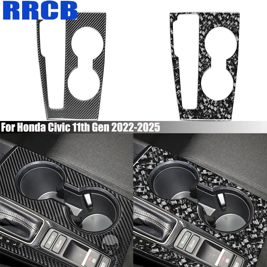 Автомобильные аксессуары из углеродного волокна, центральная панель переключения передач, внутренняя отделка, наклейки для Honda Civic 11-го поколения 2022 2023 2024 2025 Автомобильные аксессуары из углеродного волокна, центральная панель переключения передач, внутренняя отделка, наклейки для Honda Civic 11-го поколения 2022 2023 2024 2025