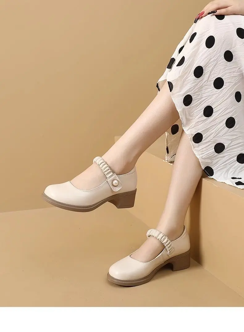 Neue Ankunft Herbst Frauen Schuhe Wohnungen Mary Jane Leder Mokassins Ballett Schuhe Casual Schwarz Loafers Damen Schuhe – Detail 7