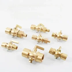 BSPP 1/8 1/4 3/8 1/2 3/4 Brass Two-way Cock Feamle Male Thread Cock  Valve Pressure Gauge Flexible Joint Welding Switch Marine