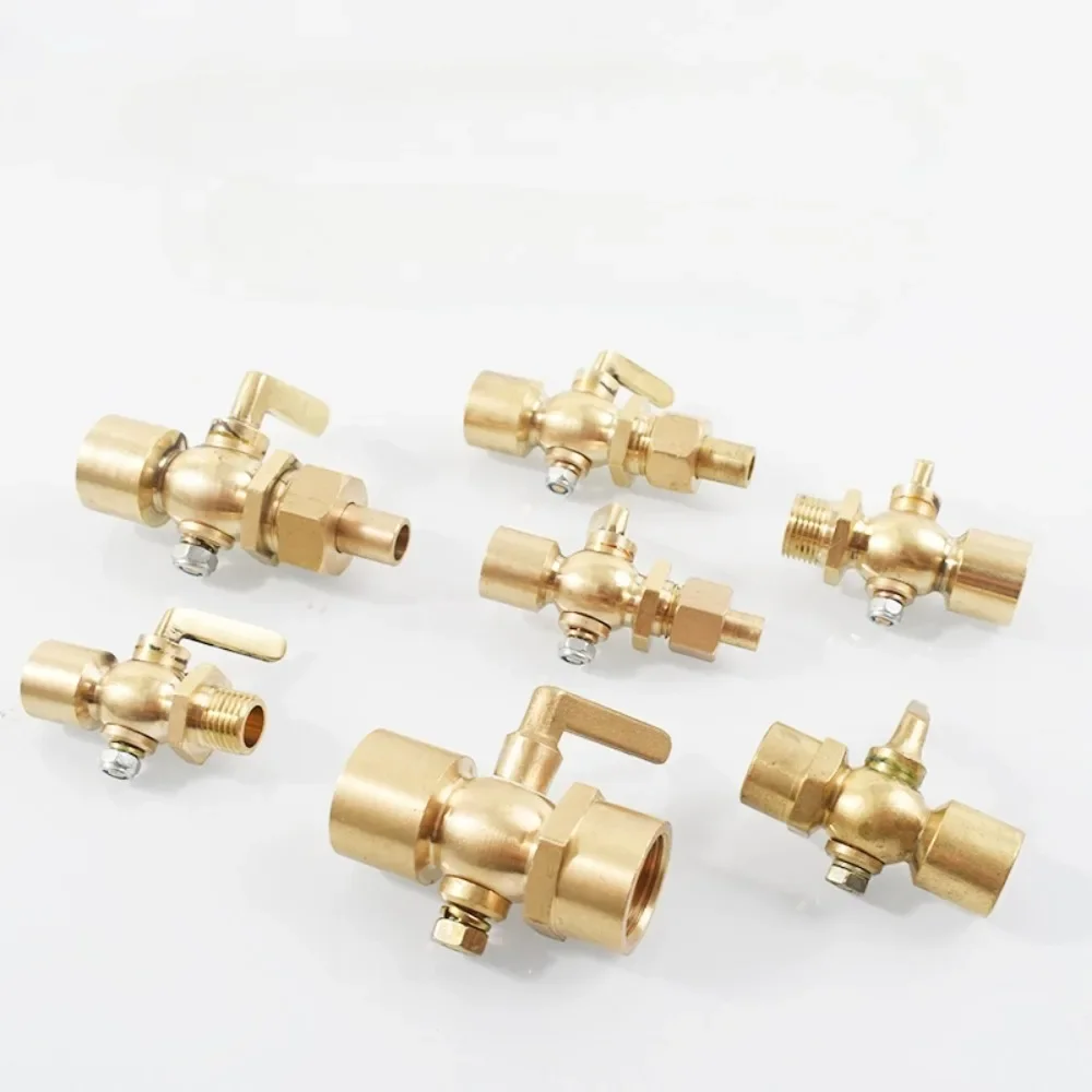 BSPP 1/8 1/4 3/8 1/2 3/4 Brass Two-way Cock Feamle Male Thread Cock  Valve Pressure Gauge Flexible Joint Welding Switch Marine