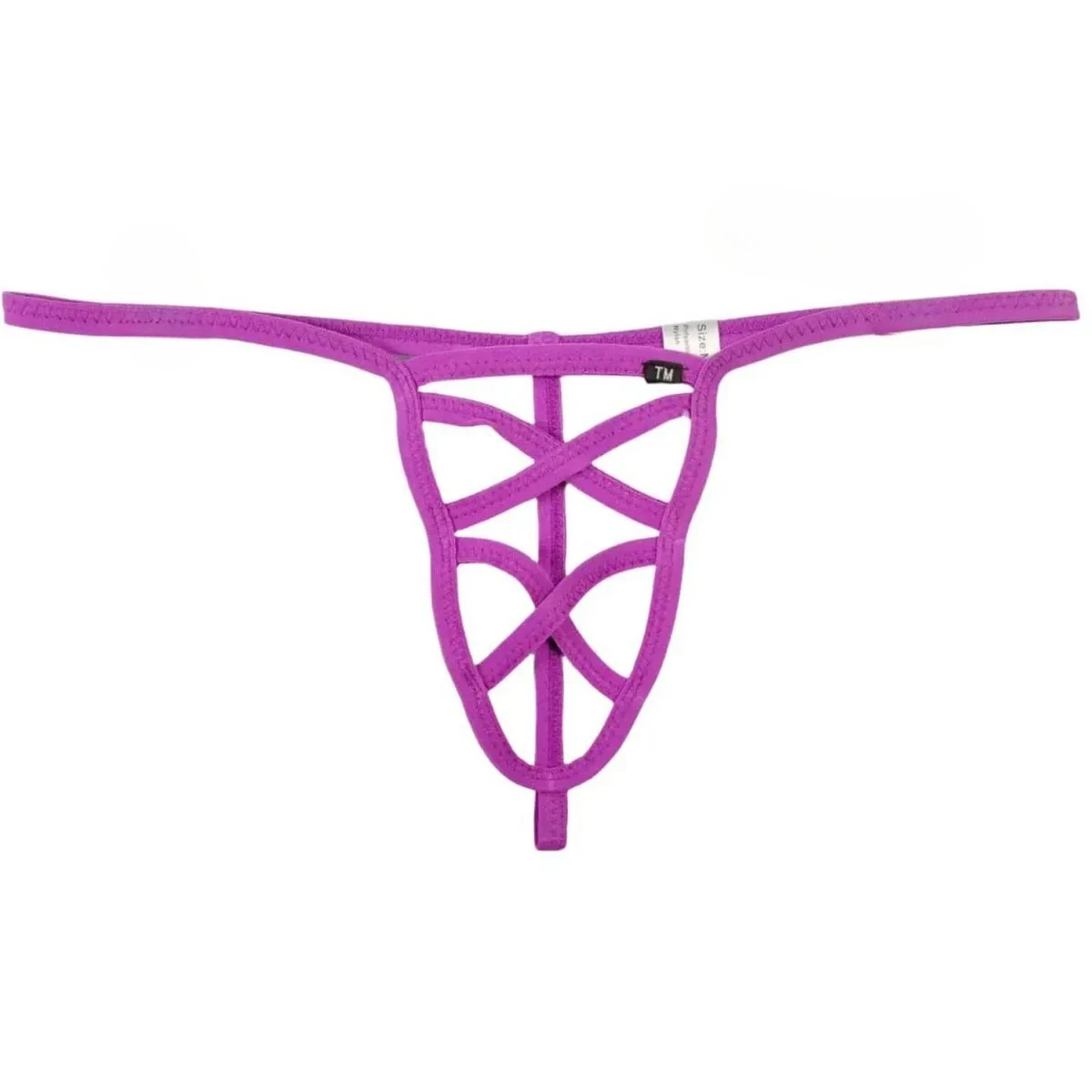 Men Hollow Out Crisscross Cutout T-back Thong Low Rise Thin Sexy Reveal Hip Easy Take Off Erotic G-string Lingerie Underwear