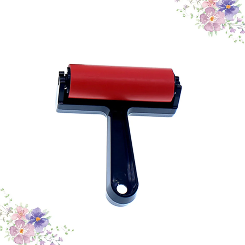 

Lightweight 10cm Red Rubber Roller Brush Absorb Paint Reduce Drips Safe Durable Long Time Use DIY Any Picture Come to Mind