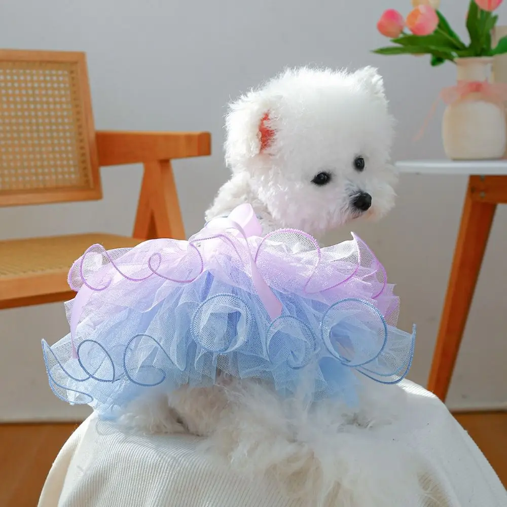 

Elegant Exquisite Dreamy Yarn Skirt Breathable Soft Pet Princess Dress Cute Dog Skirt Pet Supplies