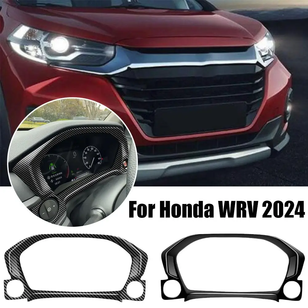 For Honda WR-V WRV 2024 2025 ABS Carbofiber Instrument Dashboard Display Meter Panel Decoration Cover Sticker Car Accessories