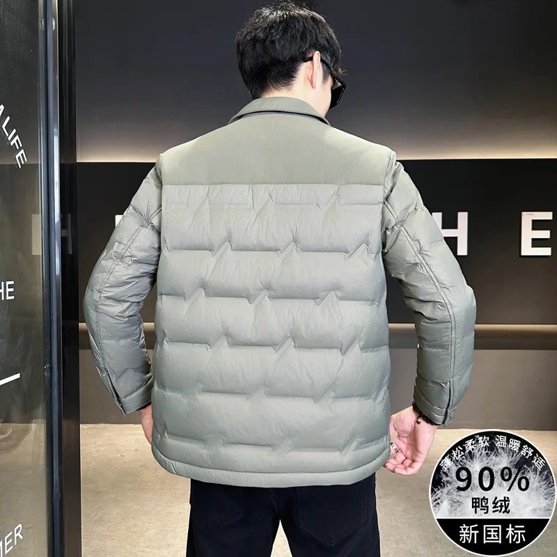High Quality Men's Casual Lightweight White Duck Down Jackets 2025 Autumn Winter Youth Street Wear Warm Top Puffer Coat Clothing