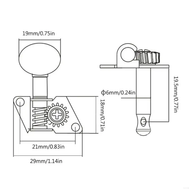 

Ukulele Tuning Peg 2L2R Tuners Classical Ukulele Opened Machine Heads Knobs Open Gear Tuners with Mounting Screws