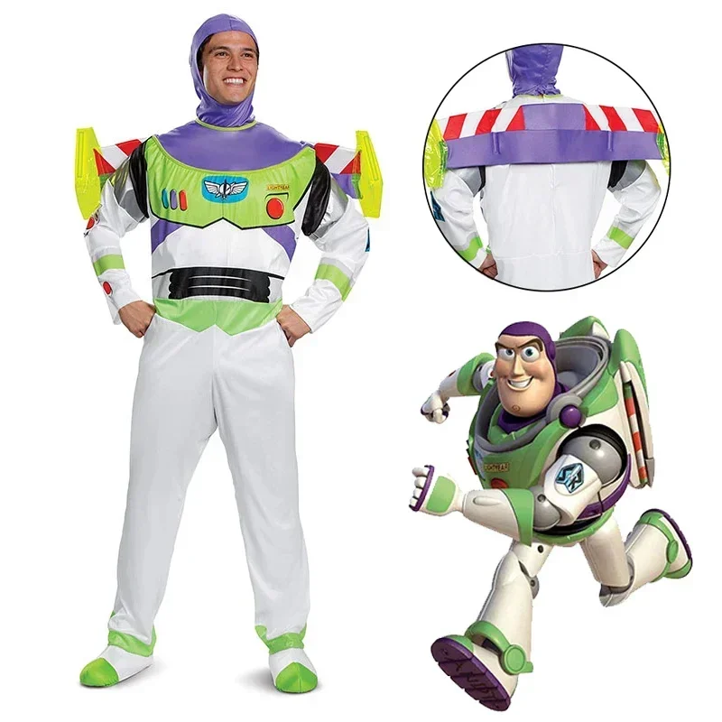 

2025 Anime Buzz Lighyear Cosplay Kostuums Volwassen Mannen Fancy Jumpsuit Halloween Carnaval Rollenspel Podiumkleding