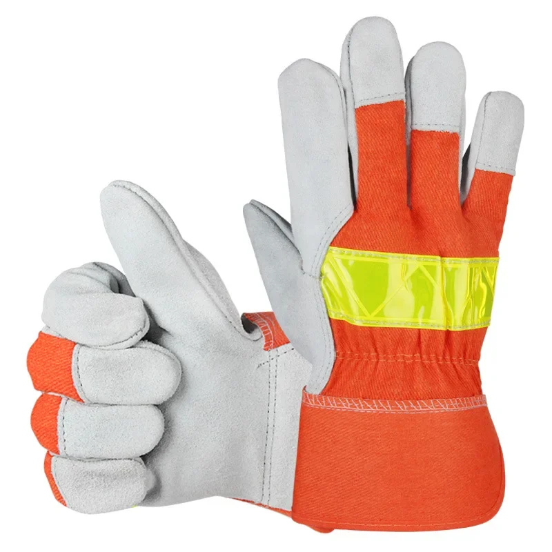 Brand Shockproof Work Gloves Soft Microfiber Winter Warm Thick Anti Impact Gloves Security Neutral Orange Mitten