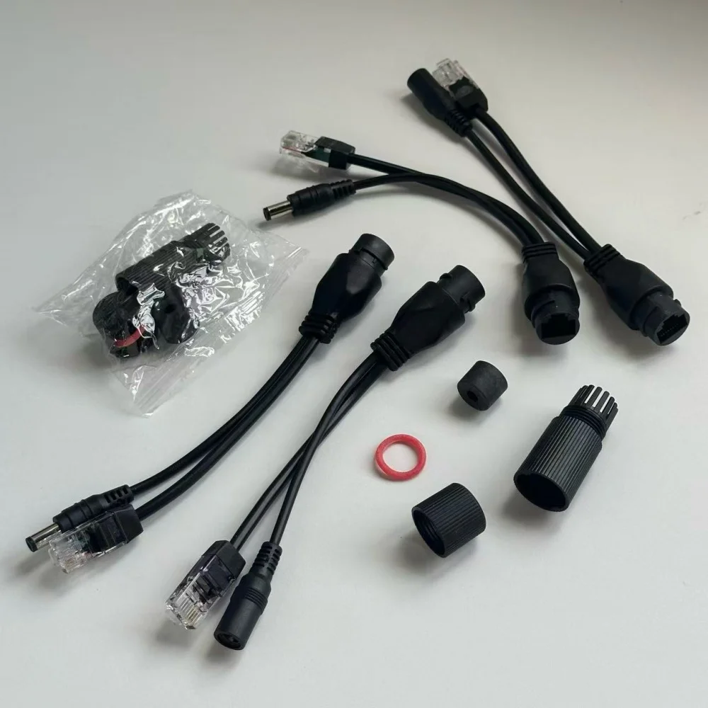 كابل POE الطاقة السلبية عبر كابل محول إيثرنت POE الفاصل RJ45 حاقن وحدة إمداد الطاقة لكاميرا IP #5