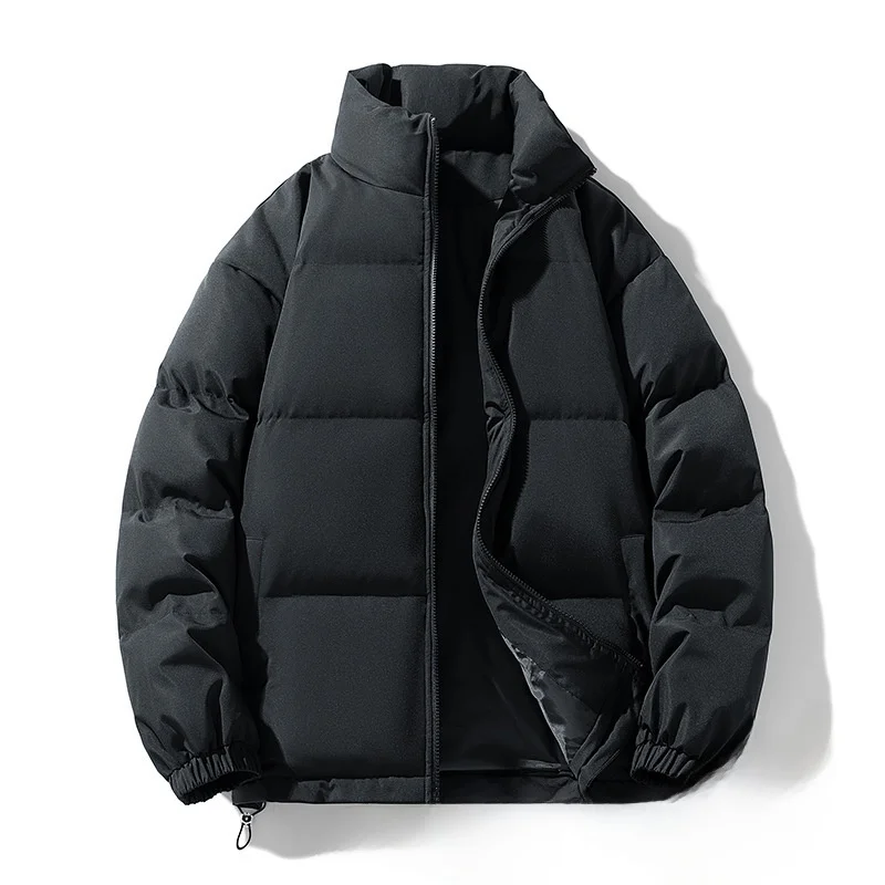 

Thiened однотонный хлопковый тюре с воротником-стойкой для мужчин и женщин, повседневная зимняя теплая модная одежда для пар с хлебом