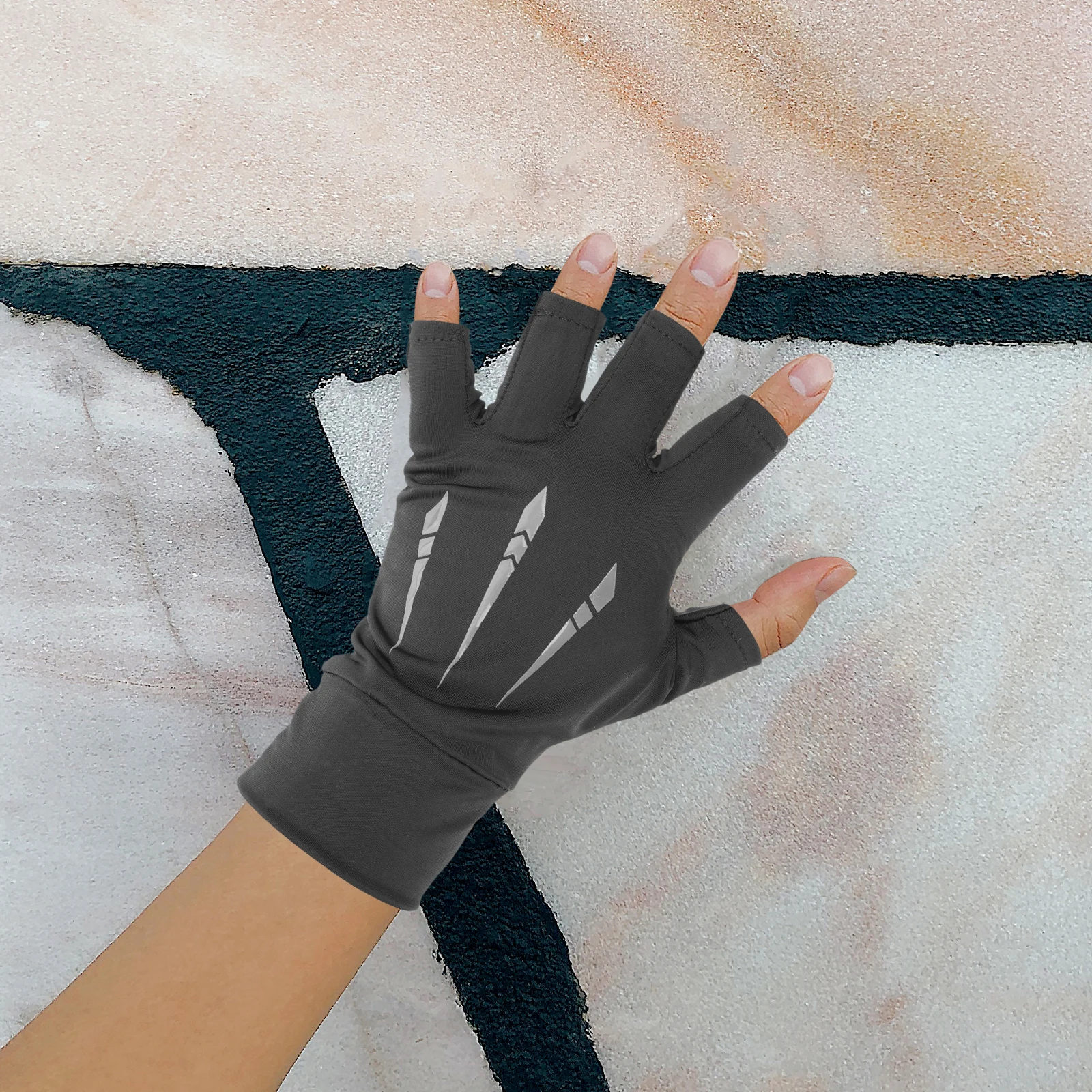 

Sun Protection Gloves Motorcycle Fishing Sport Ski Sunscreen Women for Ice Silk Elastic Fabric Man
