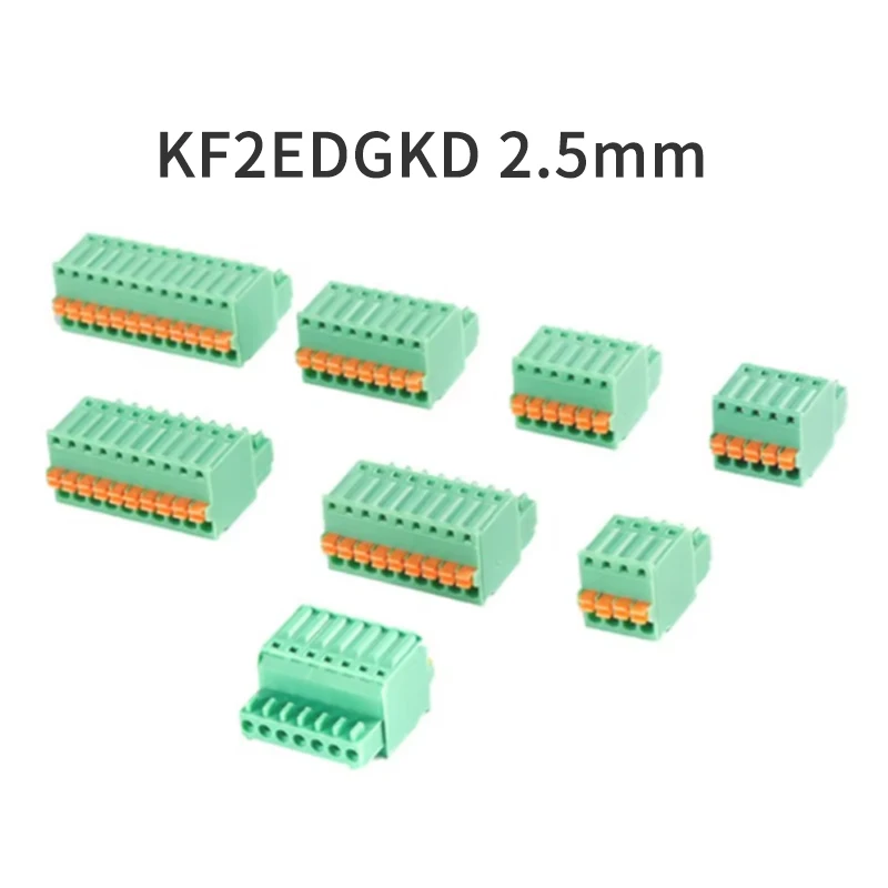 (10 Pieces) KF2EDGKD 2.5 - 2P 3P 4P ~ 20P Pluggable Connector Terminal Block 2.5mm Pitch 2EDGKD 15EDGKD