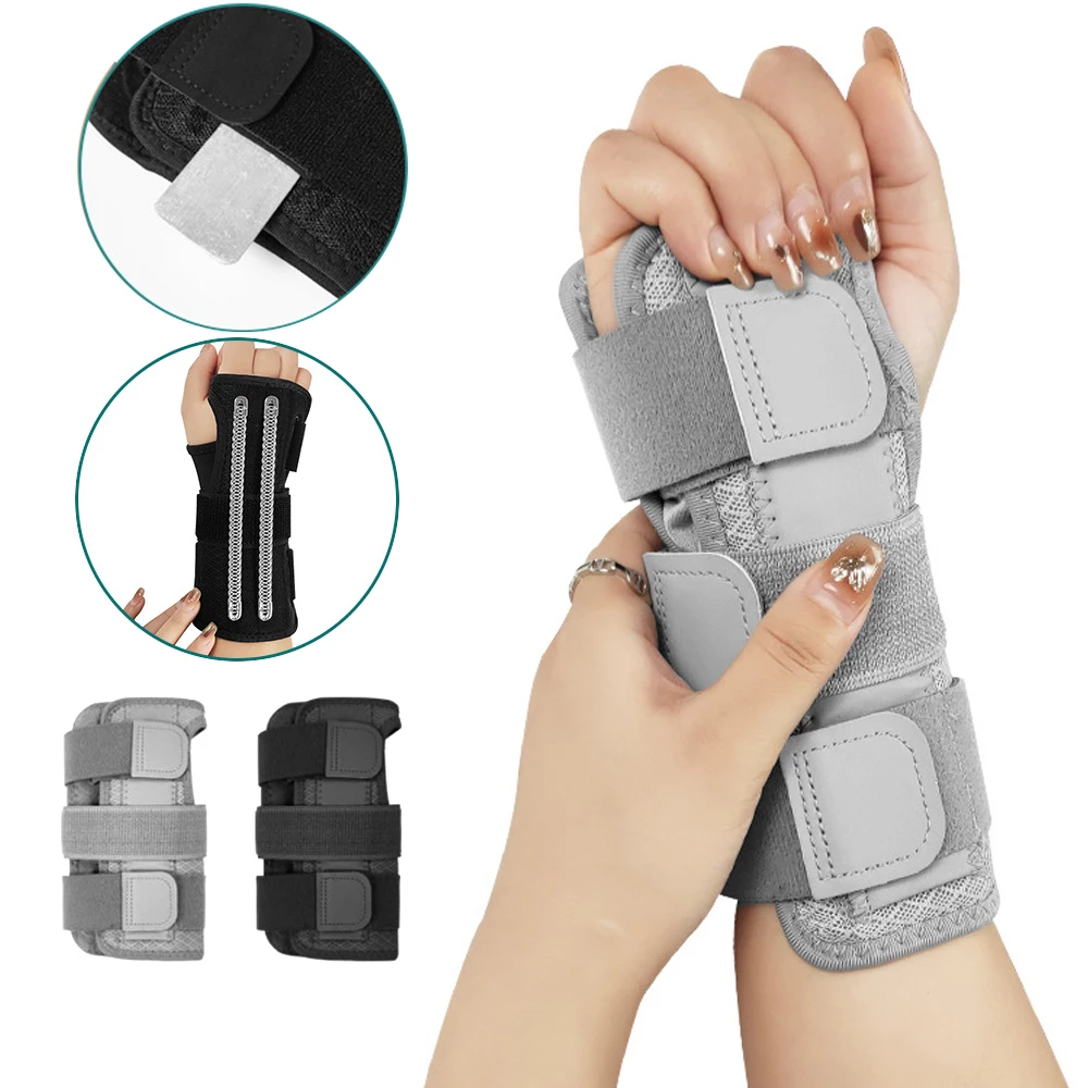 1 Stück Handgelenkstütze für Karpaltunnelsyndrom, Verstellbare Nacht-Handgelenkstütze mit Schienen für die rechte Hand, Klein/Mittel, Handstütze