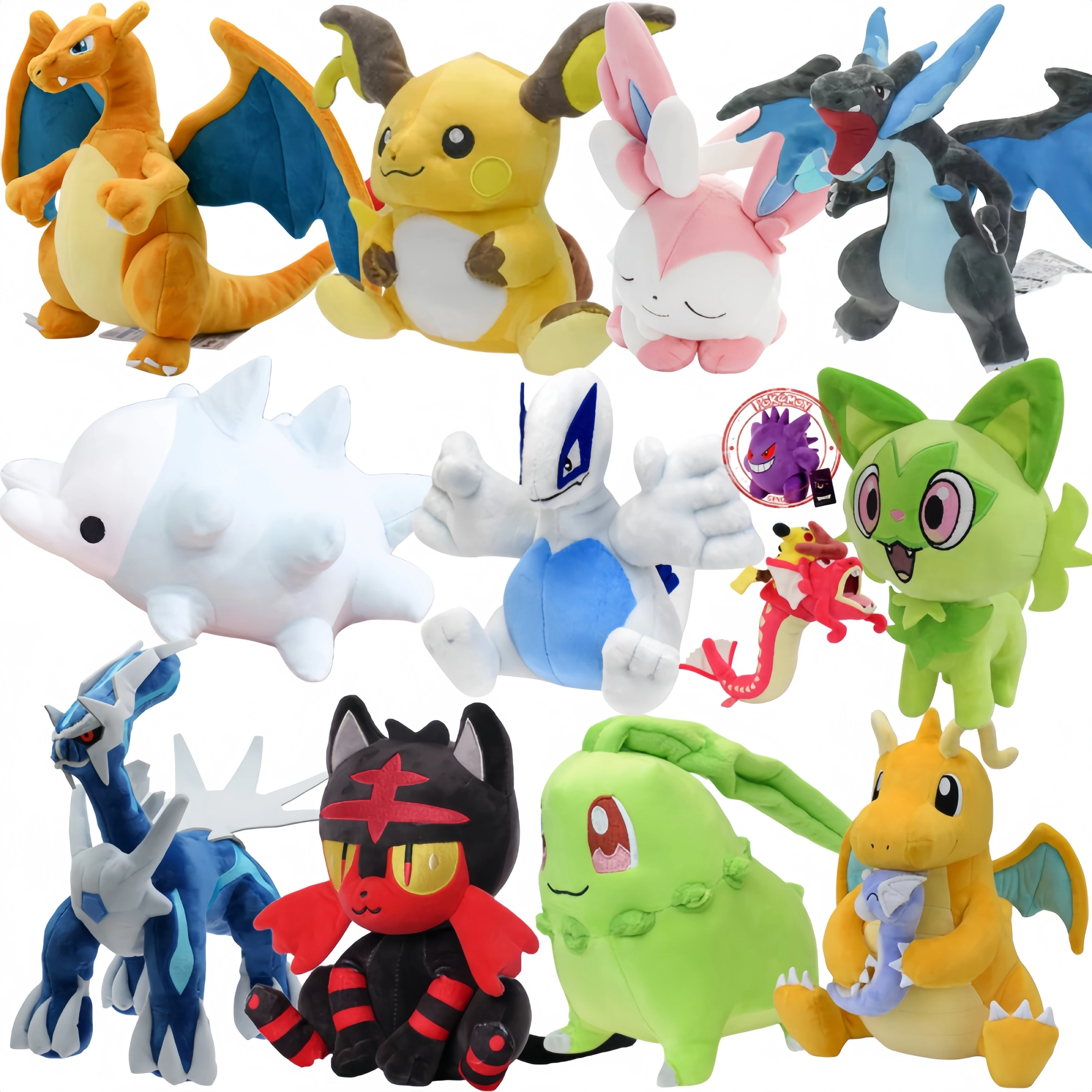New Snom Plush Toy Anime Character Dolls CharizardX&Y Eevee Dialga Sprigatito Lugia  Chikorita Plush Doll Children's Plush