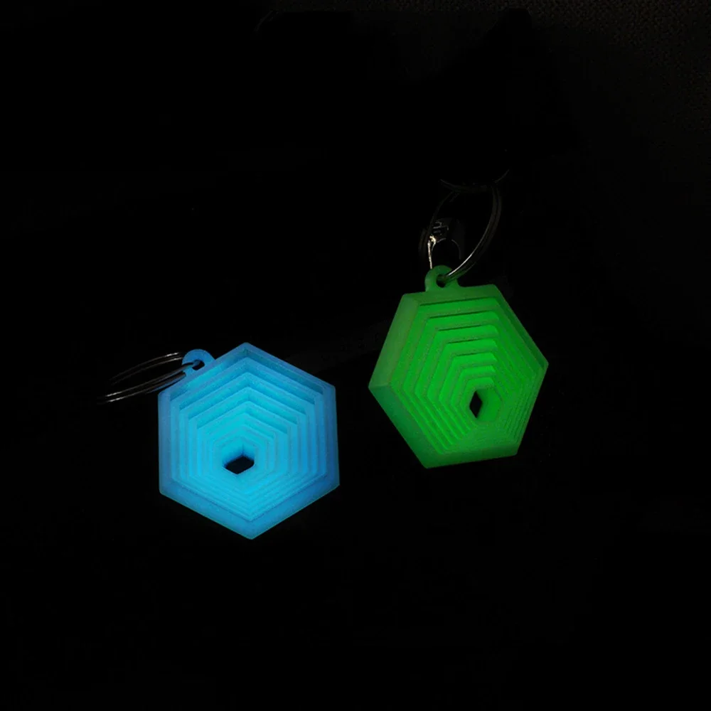 Creative New Keychain 3D Printed Keychain Hexagon Can Push-pull-rotate Fidget Stress Relief Toy Couple Key Hook Gift for Friends