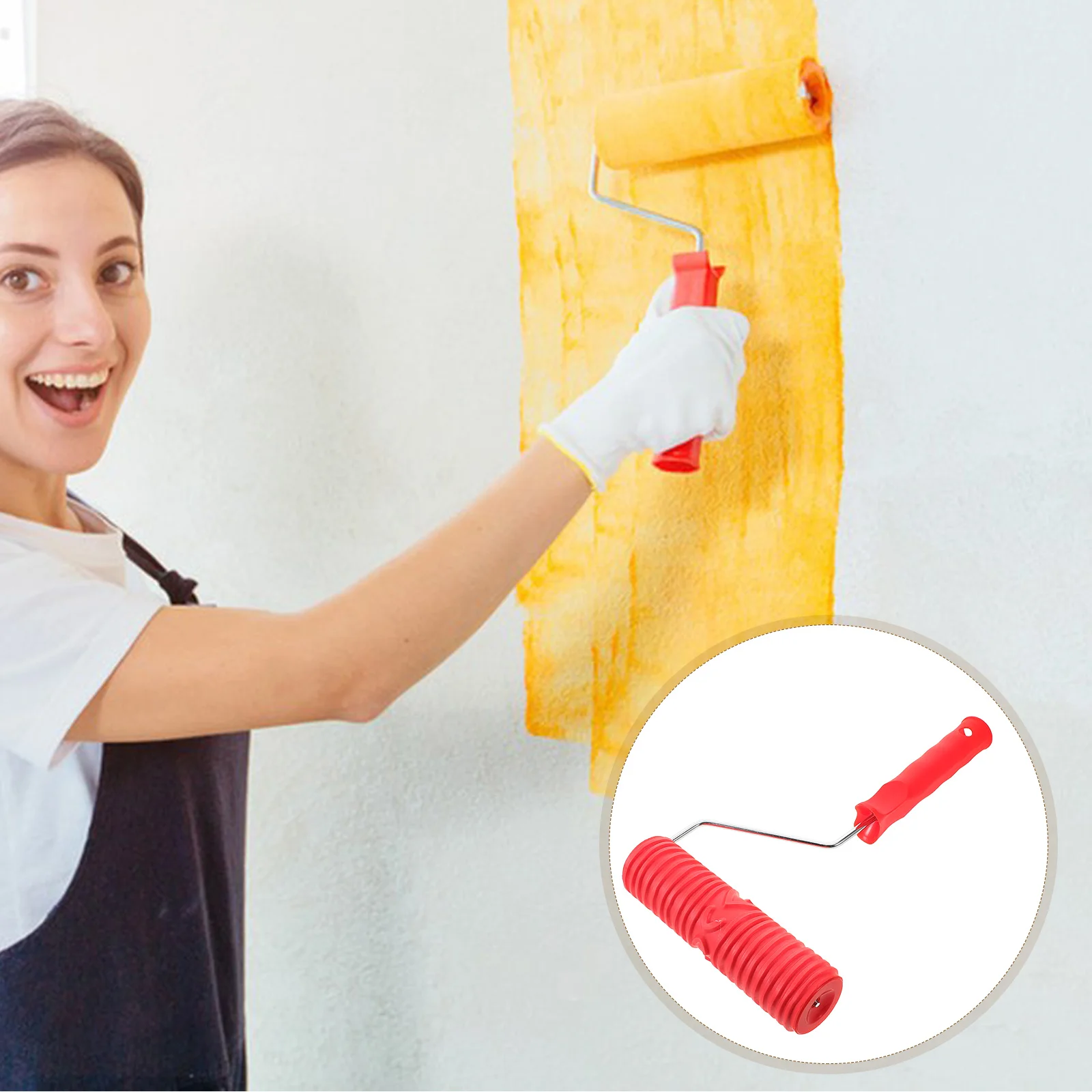 

Embossing Roller Textured Paint for Walls Curls Painting DIY Rubber Masonry Pattern