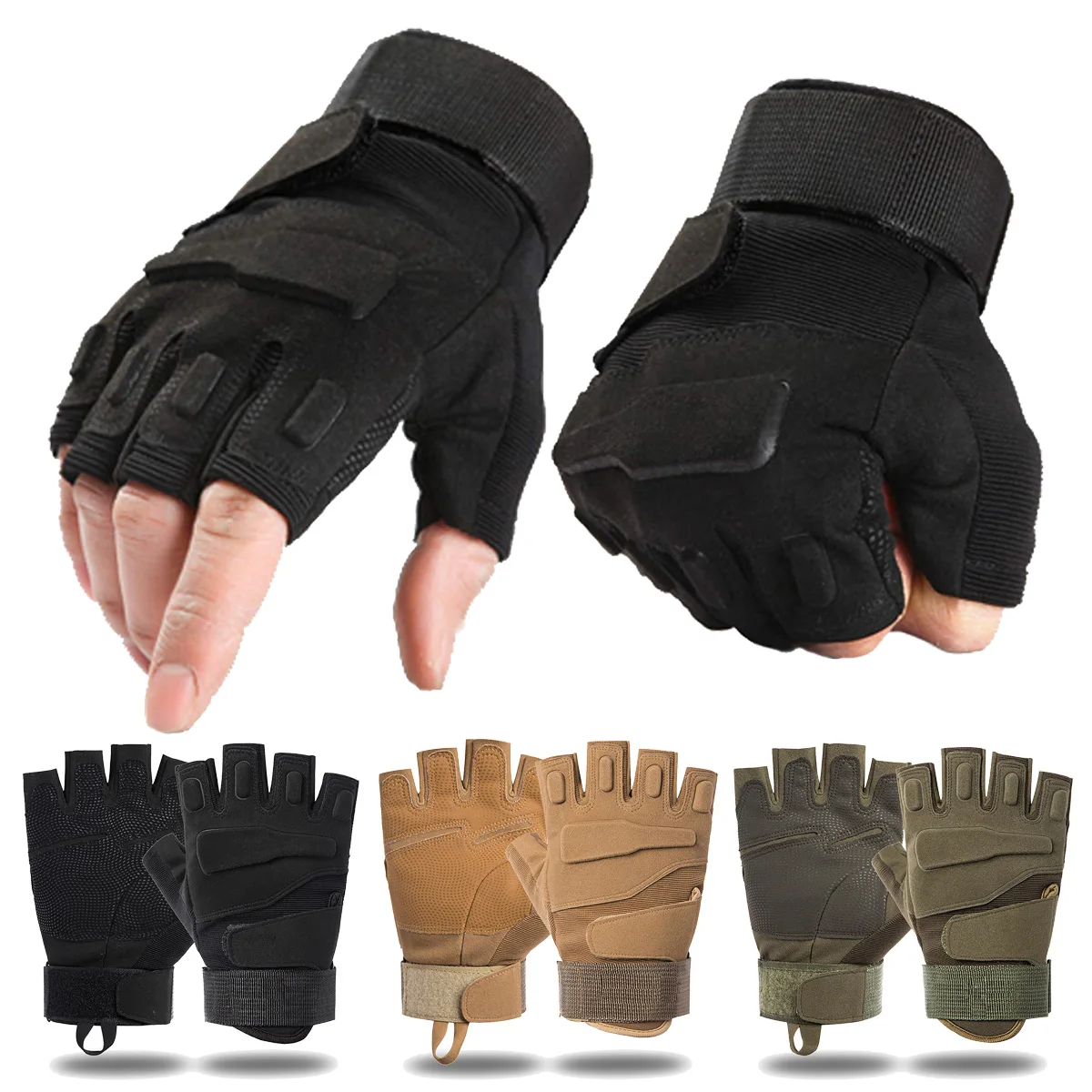 Tactical Gloves Airsoft Outdoor Half Finger Protective Gloves Commando Training Gloves Tactical Fingerless Gloves