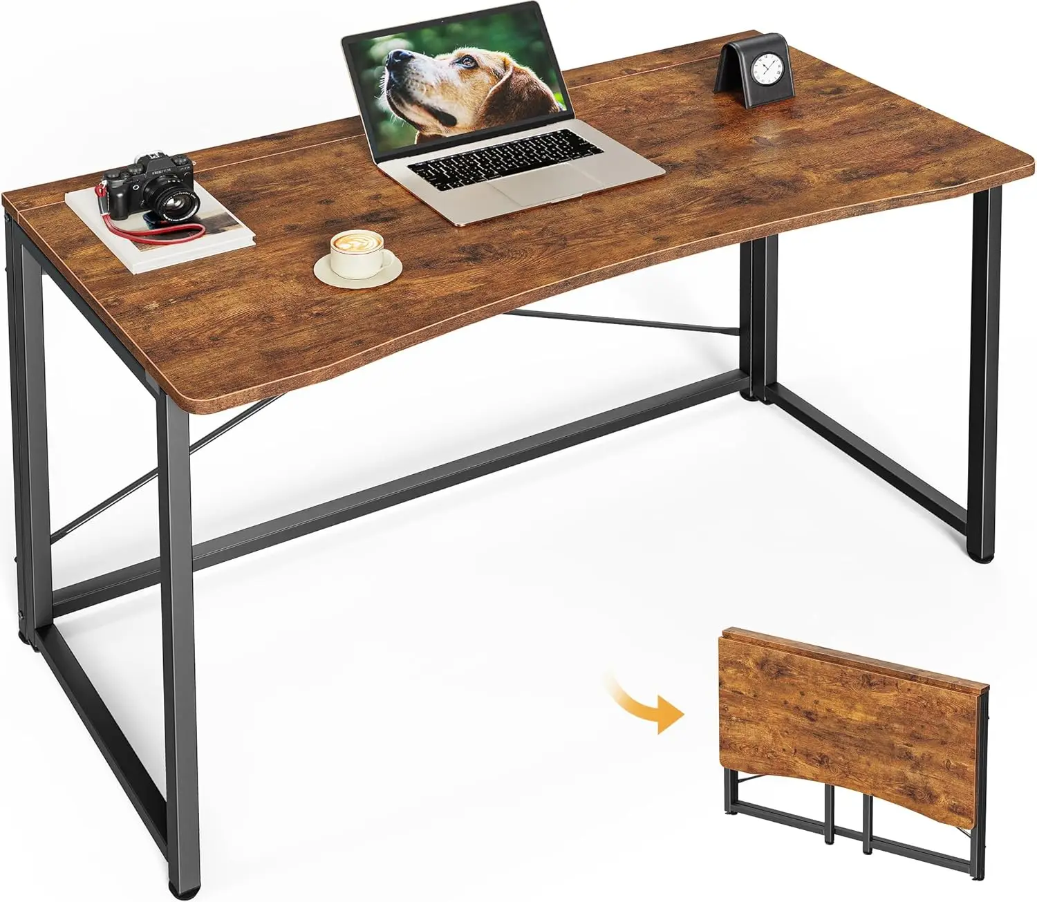 

Folding Desk for Small Spaces, 39.3 Inch Foldable Computer Table, for Home Office, Study, Bedroom, Dorm, Space Saving