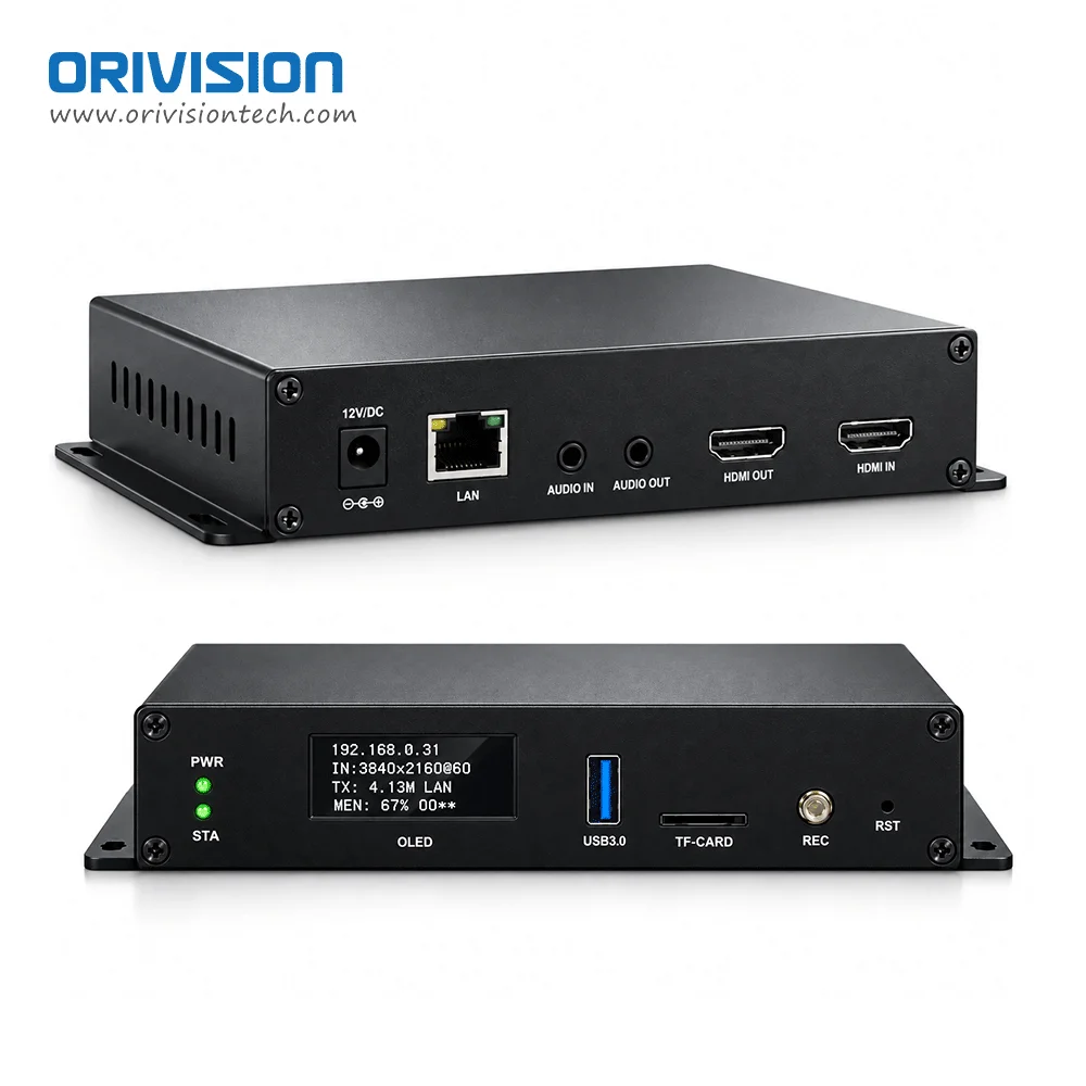 ORIVISION 4K60 HDMI Video Encoder H.265/H.264 IP Live Streaming RTMP RTSP SRT HTTP HTML5 for YouTube Facebook IPTV Broadcast