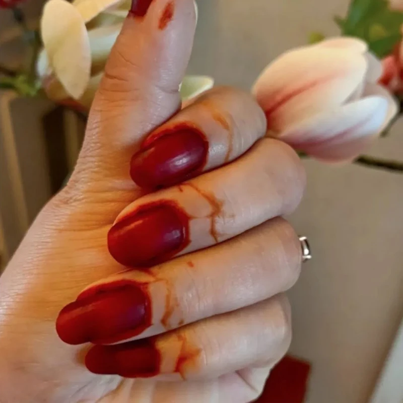 Natural Plant Henna Nail Dyeing Powder Wine Red Black  With Tools Nail Shine Powder Nail Art lasting Natural color 20g
