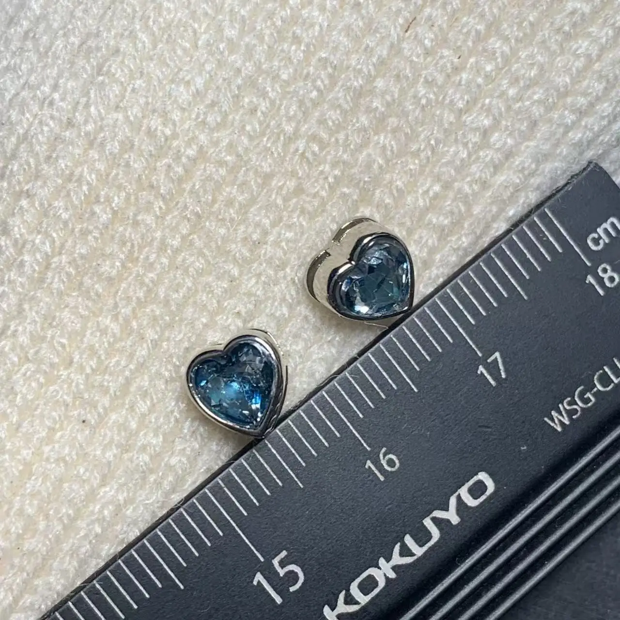 SMALL HEART 5MM Natural DARK Blue Topaz Stud Earrings For Women 925 Sterling Silver Jewelry Gift Simple Jewelry WEDDING SIMPLE view 2