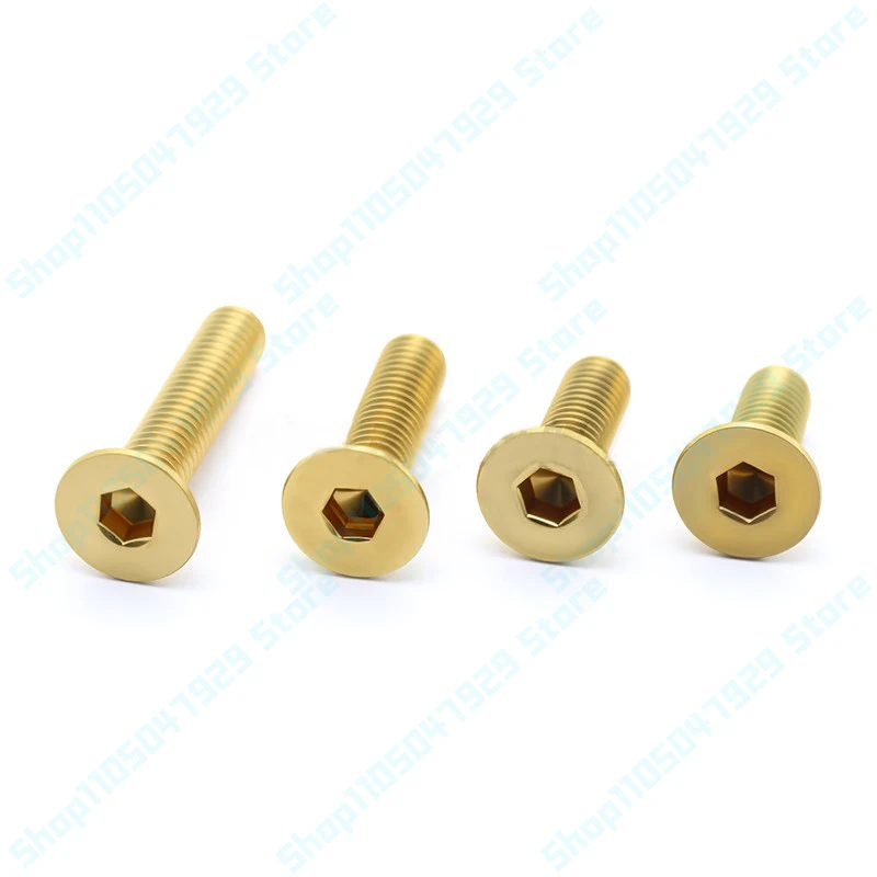 1~50pcs Brass Flat Screw M2 M2.5 M3 M4 M5 M6 M8 M10 Hexagon Hex Allen Socket Countersunk Head Screws Bolts Length 4mm to 50mm