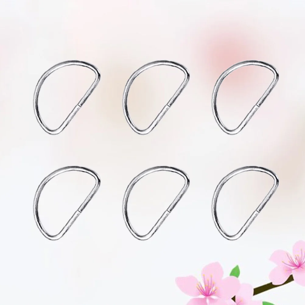 

100Pcs D Ring Buckle Semi-Circular Metal Multipurpose Strap Adjuster for Bags Backpack Luggage Belt Silver D Ring