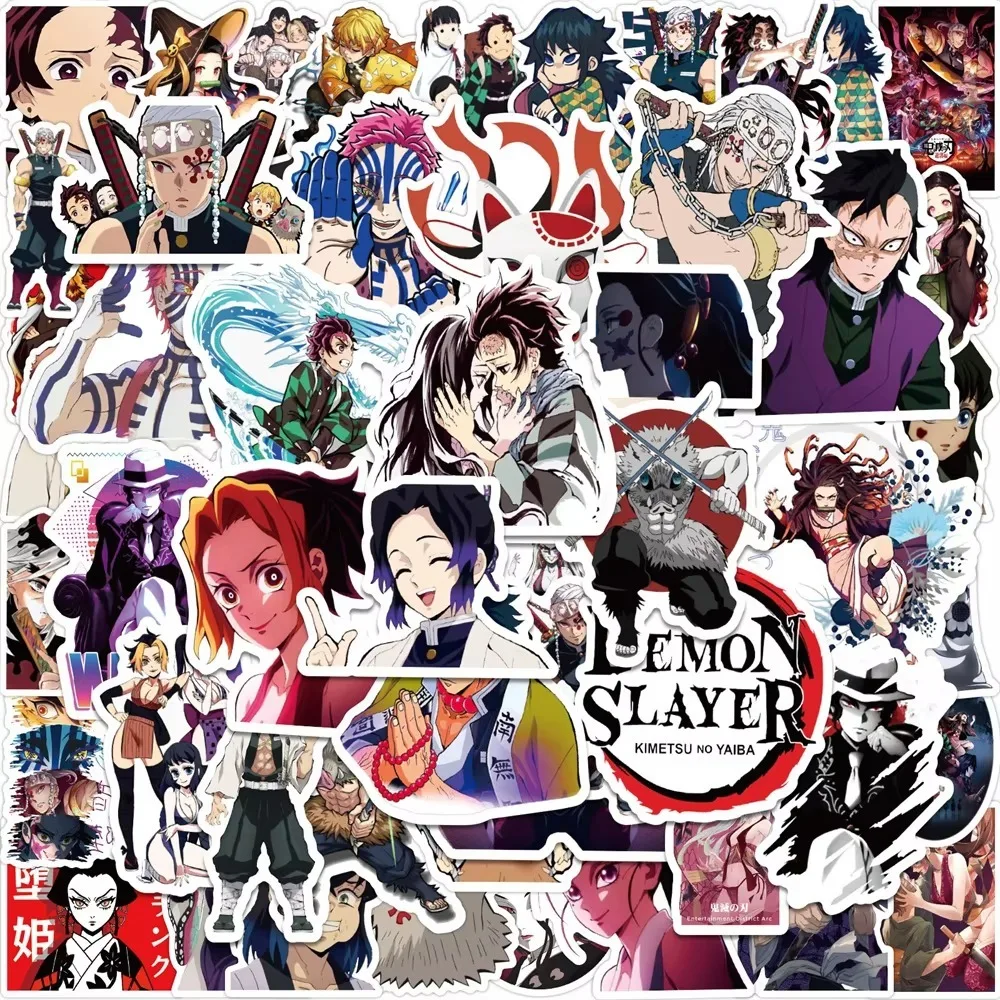 50PCS Anime Demon Slayer Cartoon New Graffiti Creative Sticker Guitar Computer Waterproof Sticker