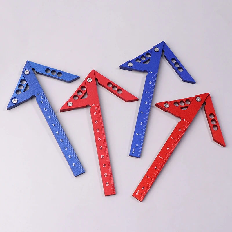 

Aluminum Alloy Angle Center Leaning Ruler 45 Degree Triangular Arrow Right Angle Positioning Ruler 90 Degree Angle Ruler