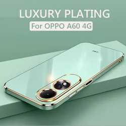 Custodia per telefono con placcatura quadrata di lusso per OPPO A60 4G OPPOA60 4G Cover posteriore in Silicone morbido antiurto