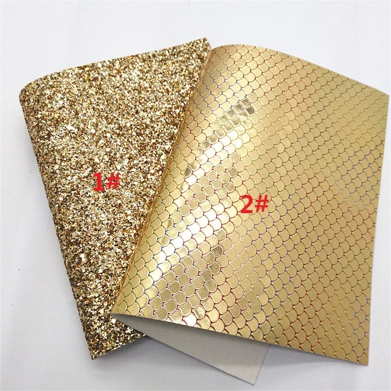 Gingerbread Chunky Glitter  Sheets Gold Glitter  Mirror  Mermaid Faux  Fabric For DIY 21x29CM Y361