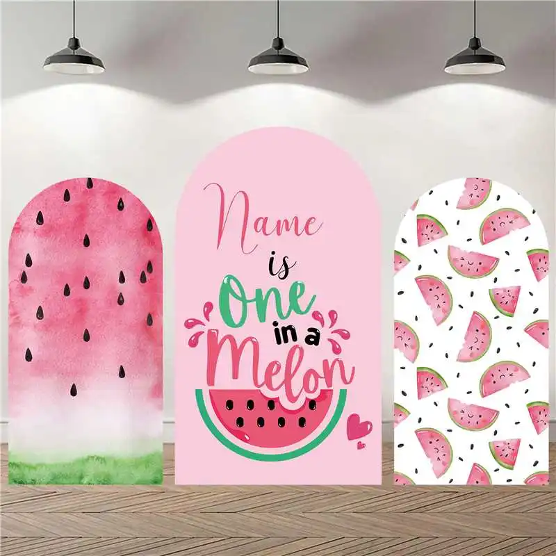 Mehofond مخصص 2-الوجهين البطيخ واحد في البطيخ الاطفال حفلة عيد ميلاد الطفل غطاء دش كيارا قوس خلفية ديكور خلفية