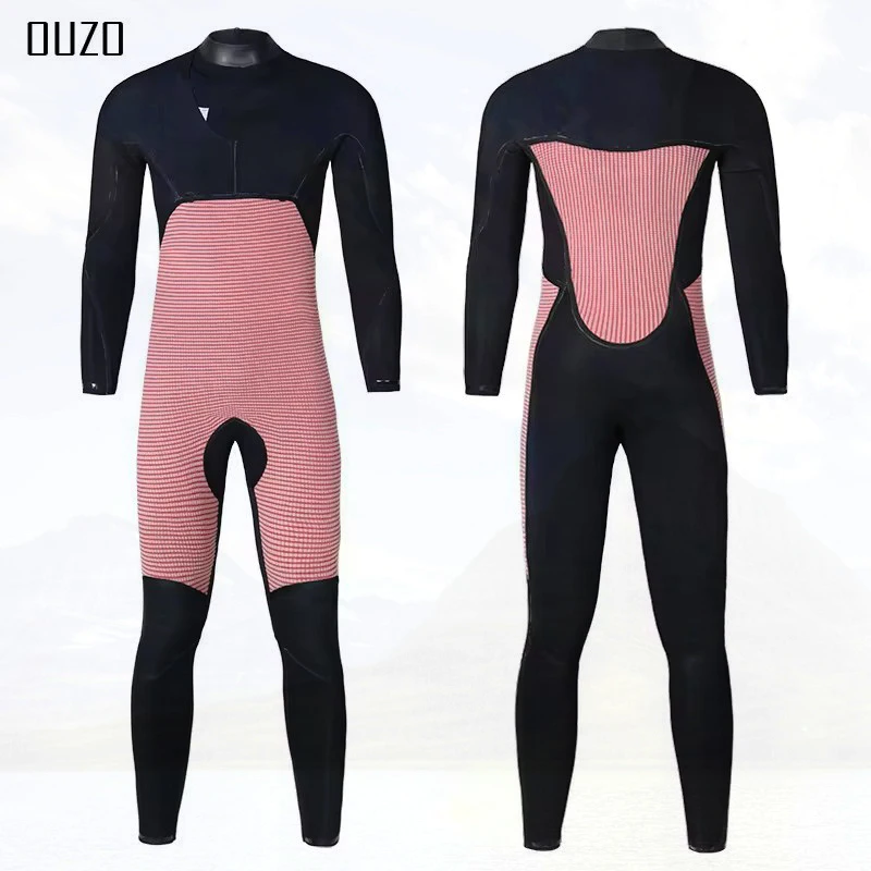 

3/2mm Scuba Diving Suit Neoprene Men Wetsuit Swimming Surf Snorkeling Warm One-piece Long Sleeved Swimsuit Front Zipper Wet Suit