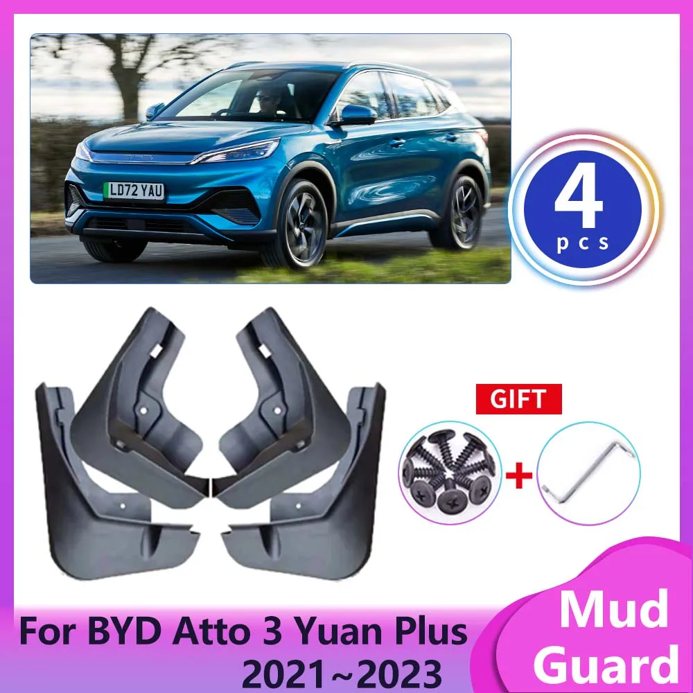 

Car Mudguards for BYD Atto 3 Yuan Plus 2021 2022 2023 Front Splash Guard Covers Rear Fenders Mud Flap Wheel Protector Accessorie