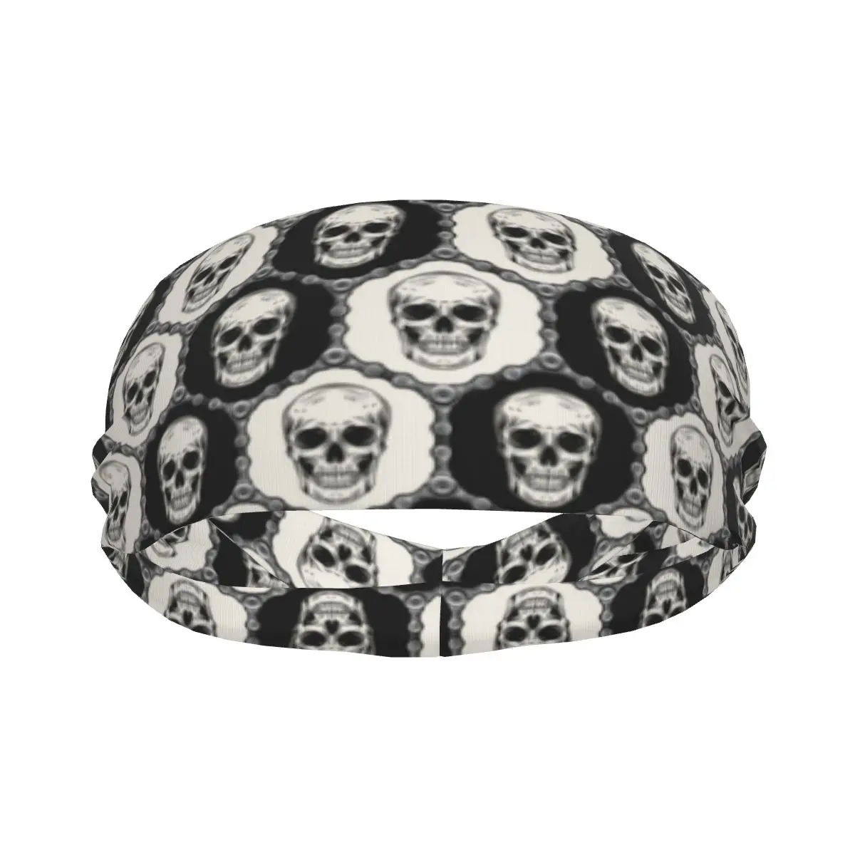 Custom Skull Sport Headbands for Women Men Stretchy Moisture Wicking Gym Sweatband