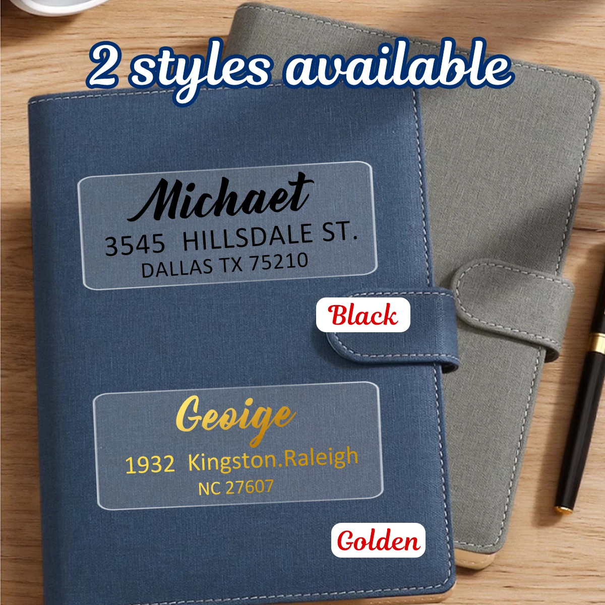 Custom Text Transparent Address Stickers, Personalized Address Labels, Customized Rectangular Sticker With Text,