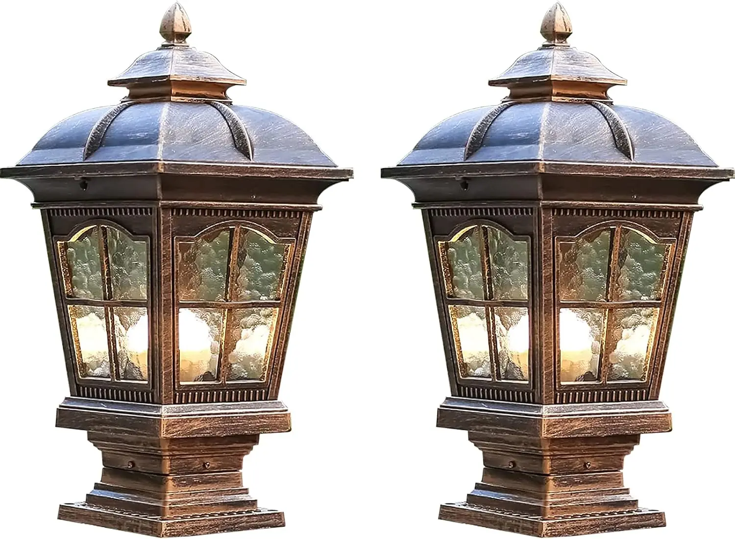 Outdoor Post Light, Antique Bronze Post Lamp Fixture, Street Lights for Patio, Garden, Fence Lawn, Pathway, Driveway, Front/Back