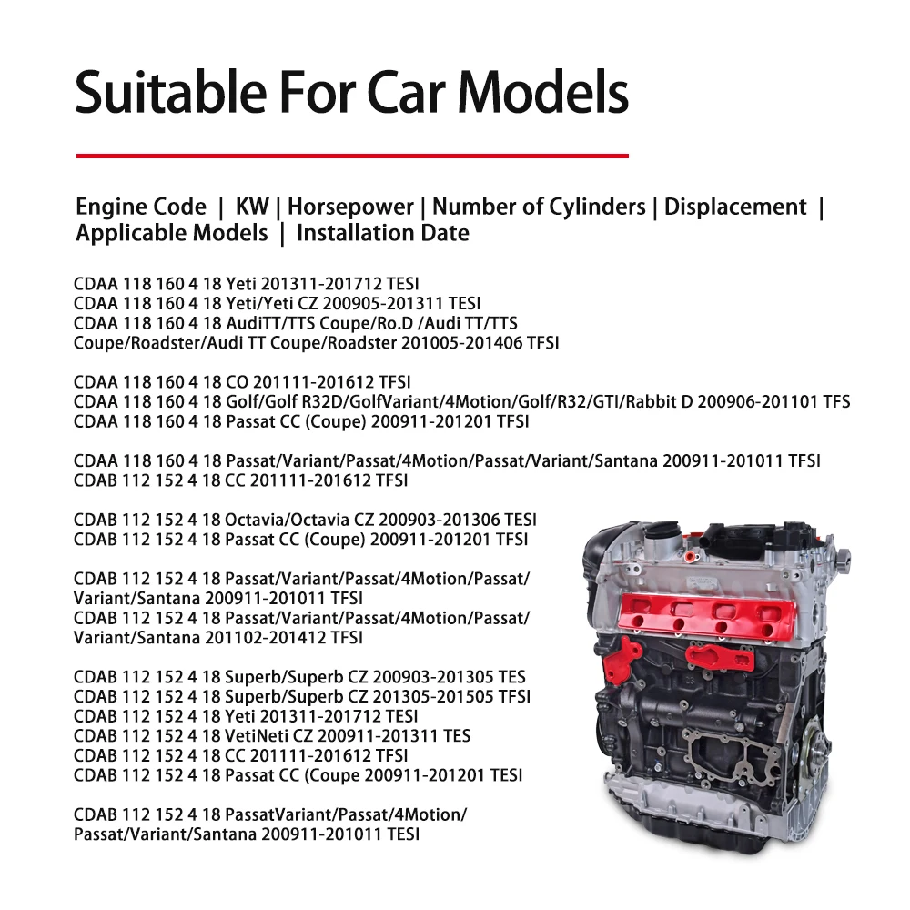 EA888 GEN2 CDA 1.8T Gasoline Engine Parts Motor 06J100035J 06J100037 Auto Acessories Car Accessory For Golf Passat CC Octavia