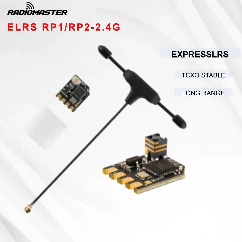 Receptor Nano RadioMaster RP1 RP2 2.4GHz ExpressLRS ELRS para TX16S ZORRO TX12 Versão ELRS