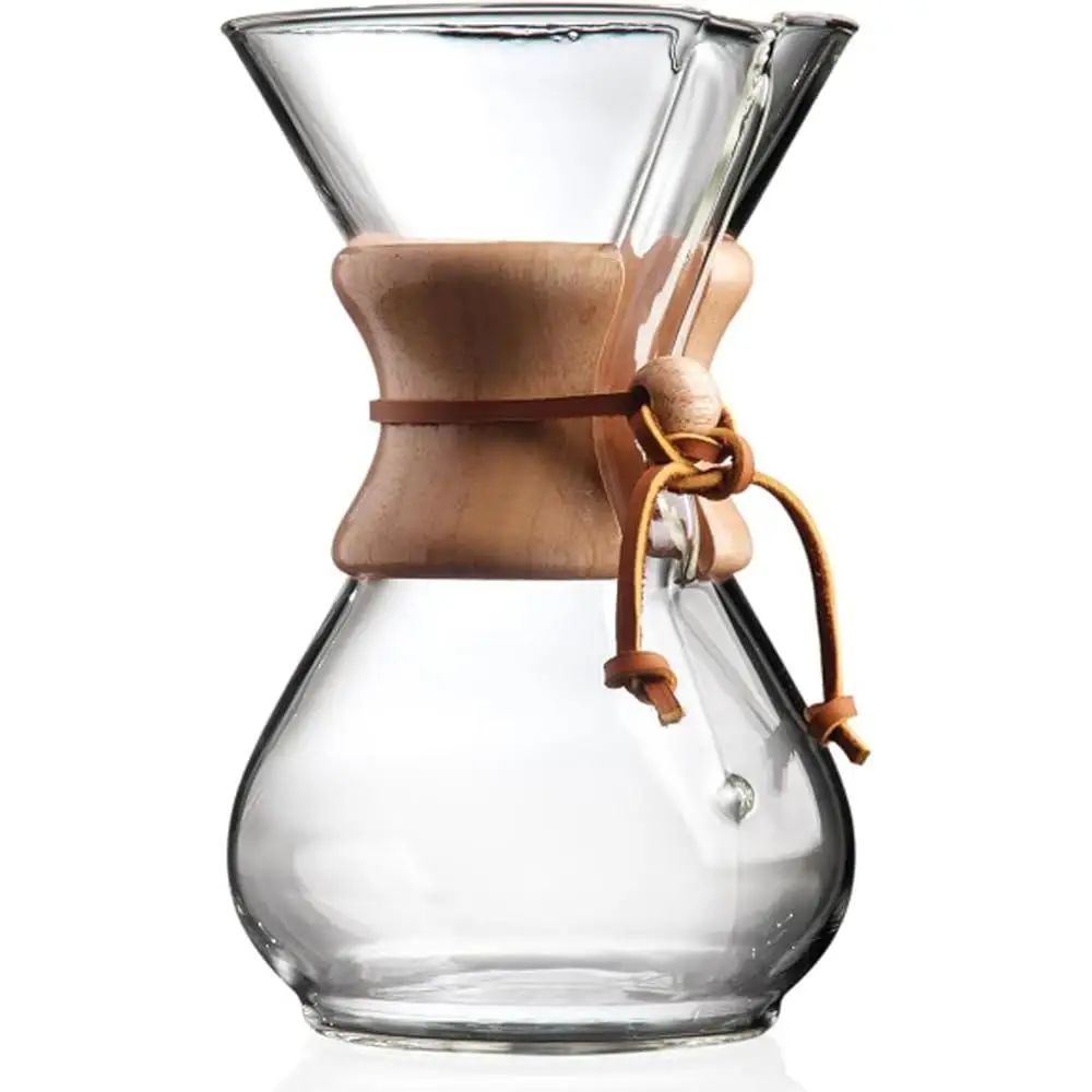Cafetera de vidrio para verter, cafetera clásica de borosilicato no poroso de 6 tazas, apta para lavavajillas, diseño patentado seguro, cafetera Ideal para el hogar