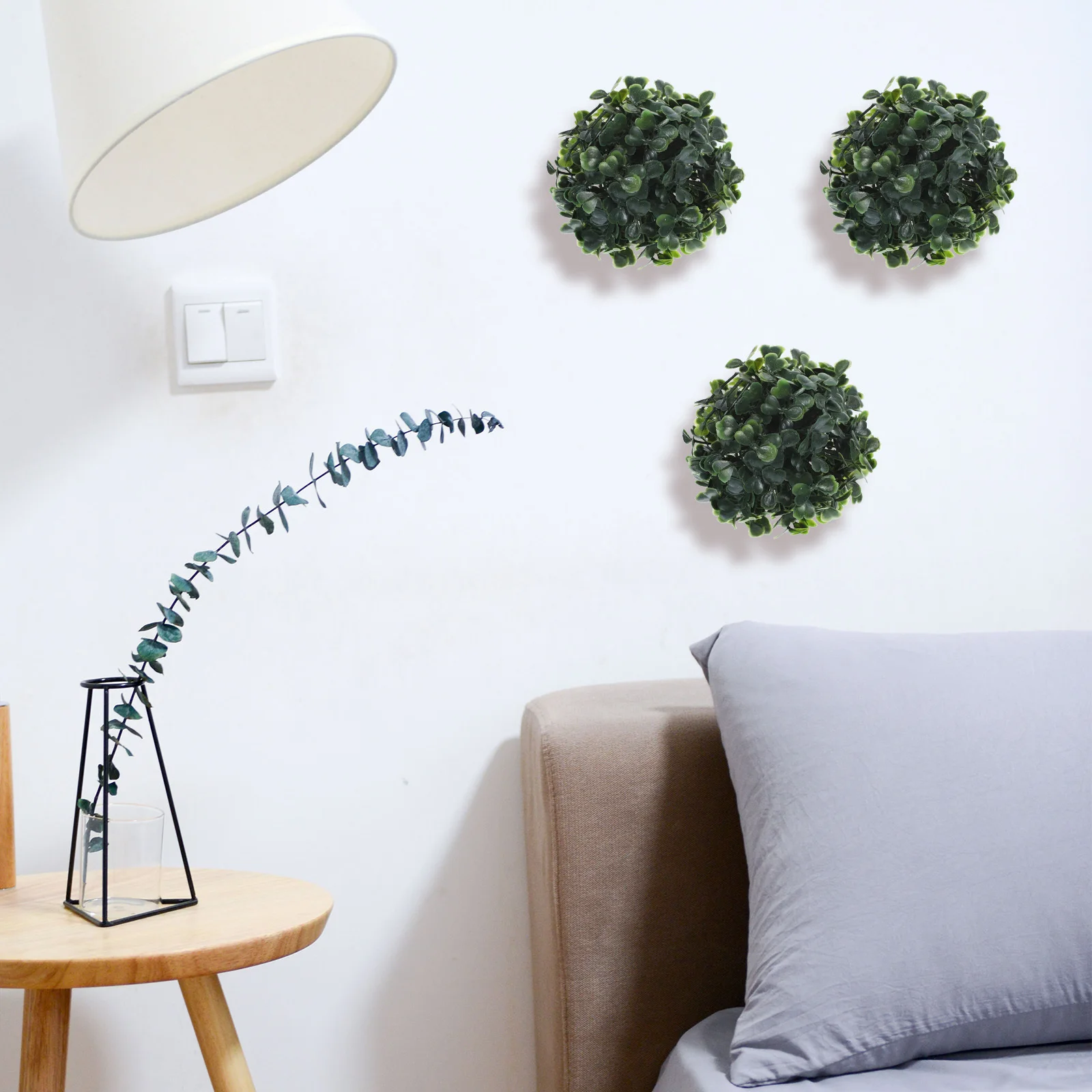 4 قطعة كرة العشب الاصطناعي ديكور وهمية الأخضر معلقة قلادة للسقف داخلي في الهواء الطلق المنزل فندق فو النبات حلية