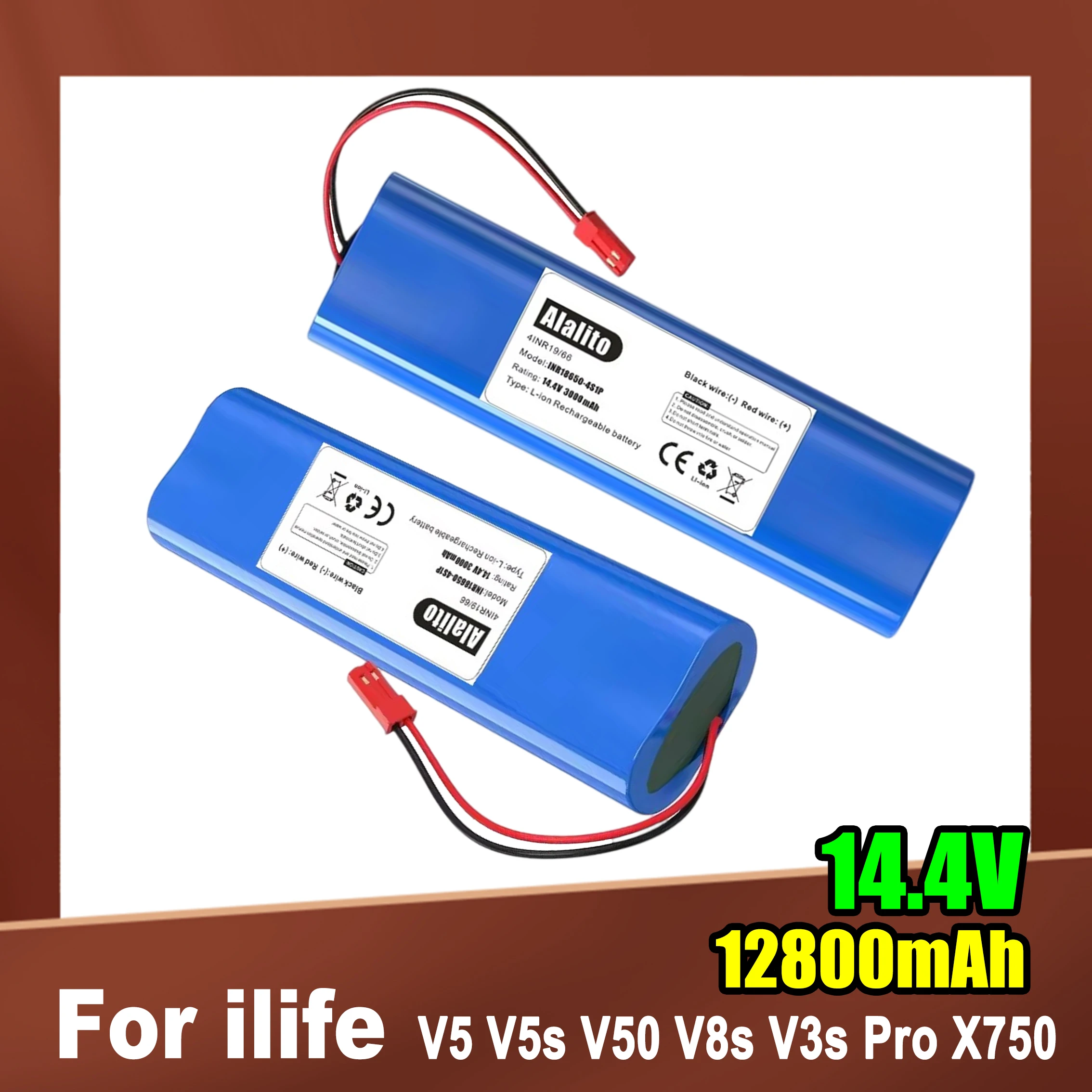 Batería de litio para robot aspirador ILIFE, 14,8 V, 12800mAh, V3s Pro, V50, V5s Pro, V8s, V80 Max, B5 Max, S5 Pro, X750