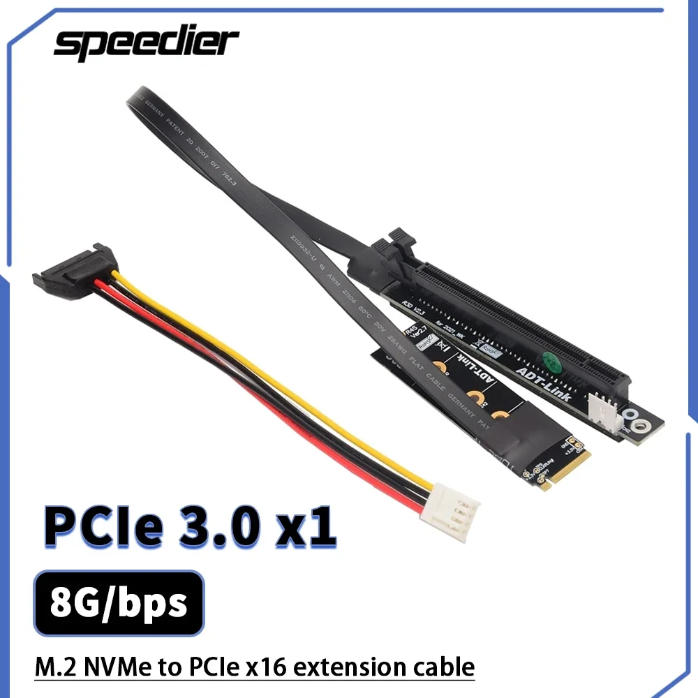 2021 New M.2 NVMe To PCIe X16 Extender Gen3.0 Riser Adapter Jumper BTC Mining Cable GPU GTX1080ti Graphics Card NVIDIA And AMD
