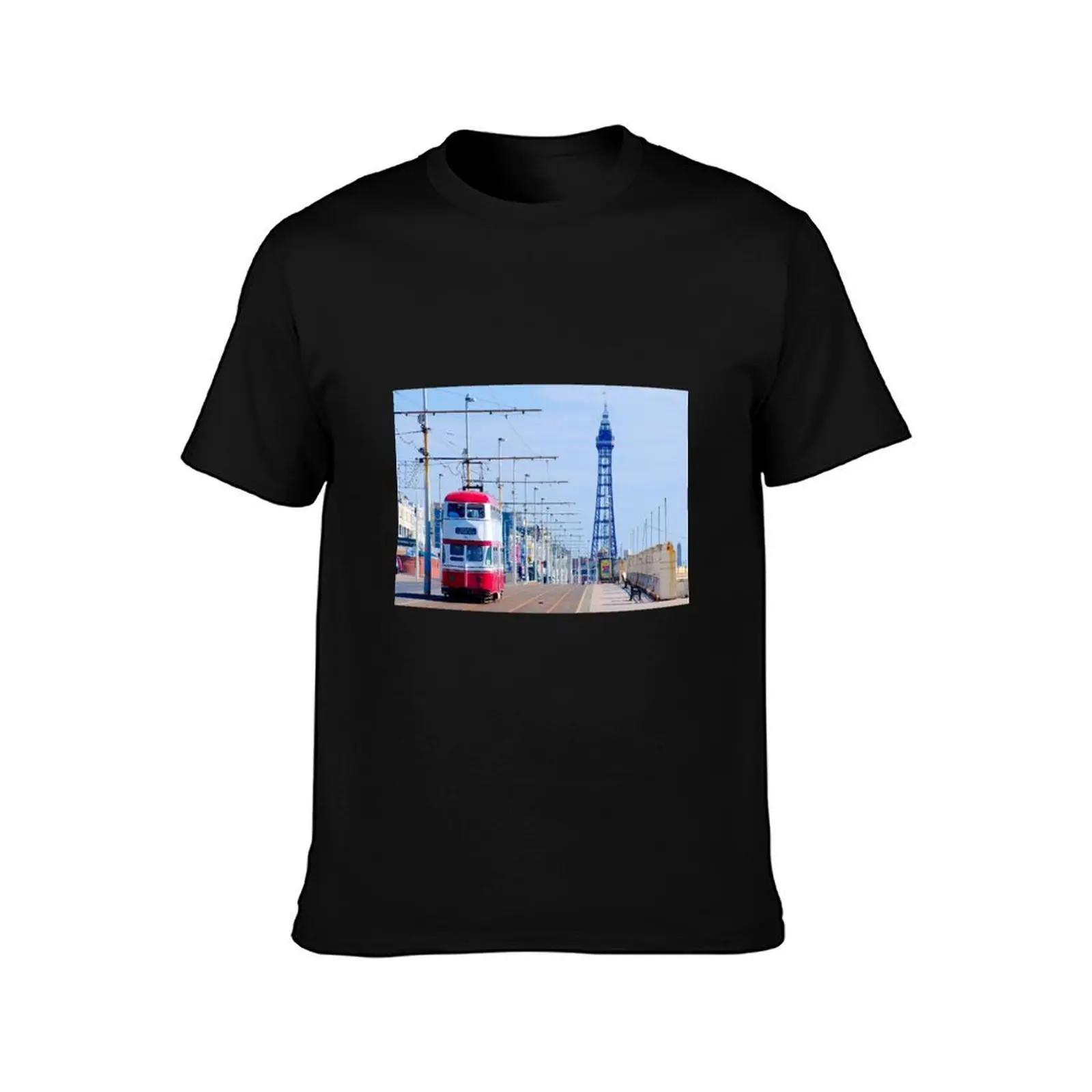 Classic Vintage Heritage Blackpool Tram with Blackpool Tower - Great Gift Ideas. T-Shirt Casual Graphic Print Tee