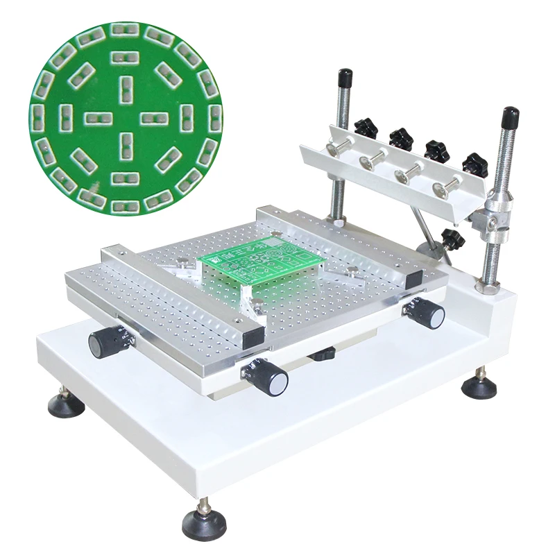 High Precision Screen Printing Table Manual Small Hand Solder Paste Printer for SMT Stencil Red Glue PCB view 2