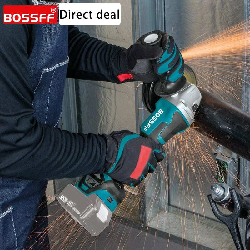 Cordless Angle Grinder 2X4.0AH Batteries, 21V Power Angle Grinder Tools with Fast Charger,Flap Disc for Cutting, Grinding