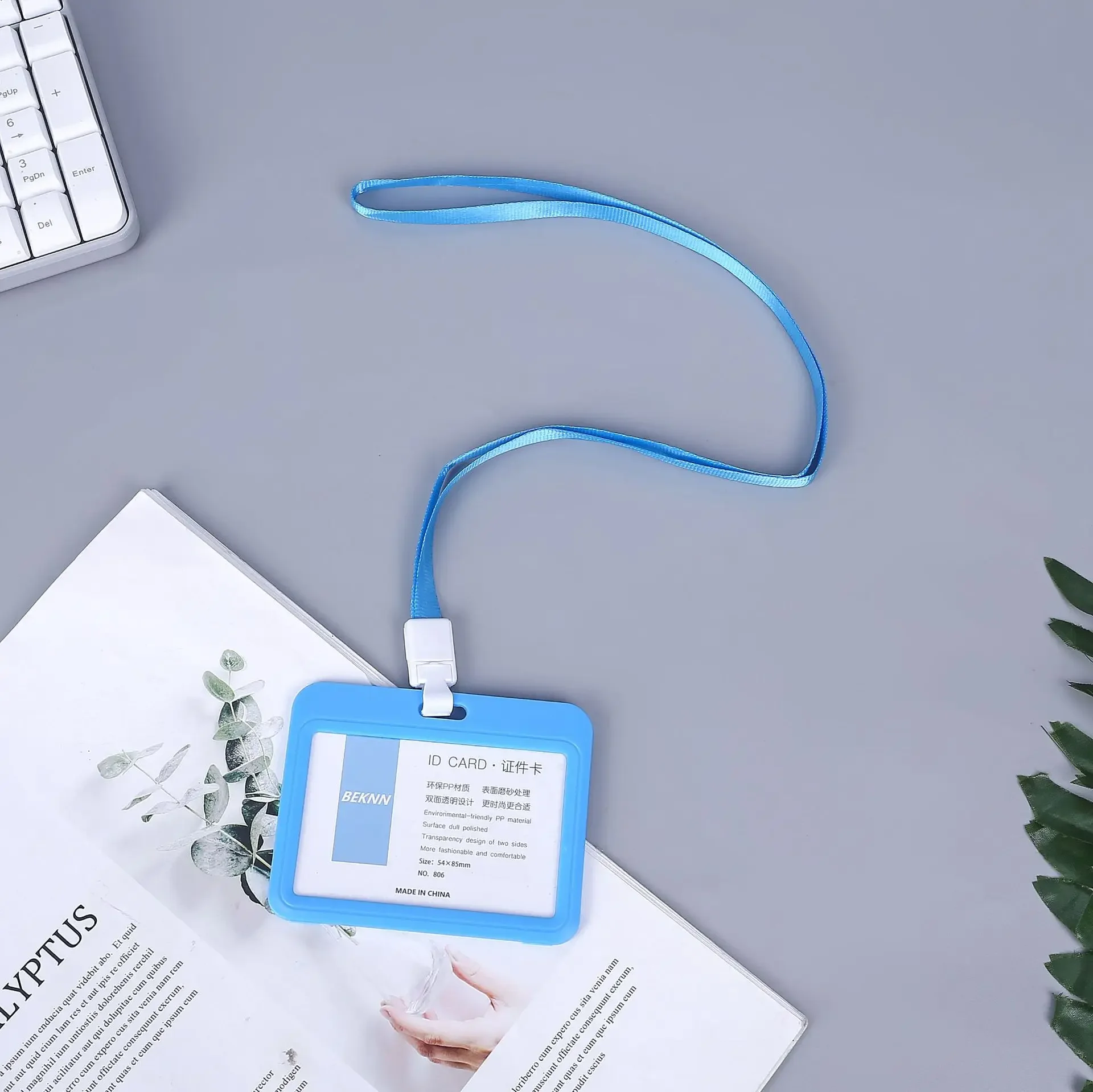 Goedkope transparante referentie badge houder lanyard voor zakelijke bijeenkomst bezoeken hang pass tag ID-kaart snoep kleur beschermhoes