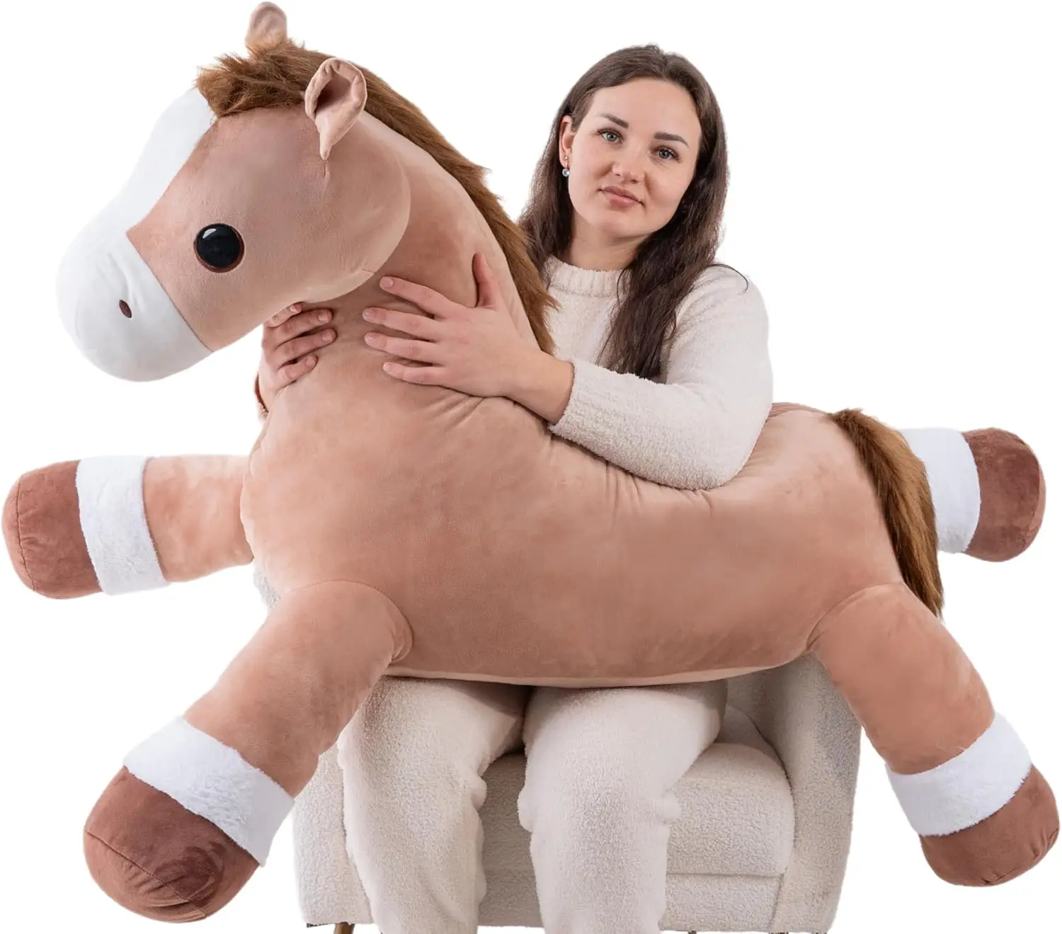 

Giant 37" Horse Stuffed Animal Plush Pillow, Soft Large Pony Toy for Kids Boys Girls Birthday Christmas Gifts